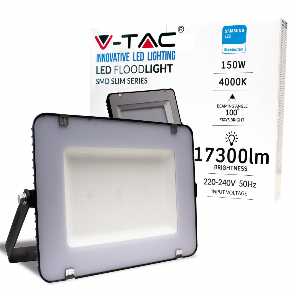 150W LED Floodlight SMD SAMSUNG CHIP SLIM G2 Black Body 4000K