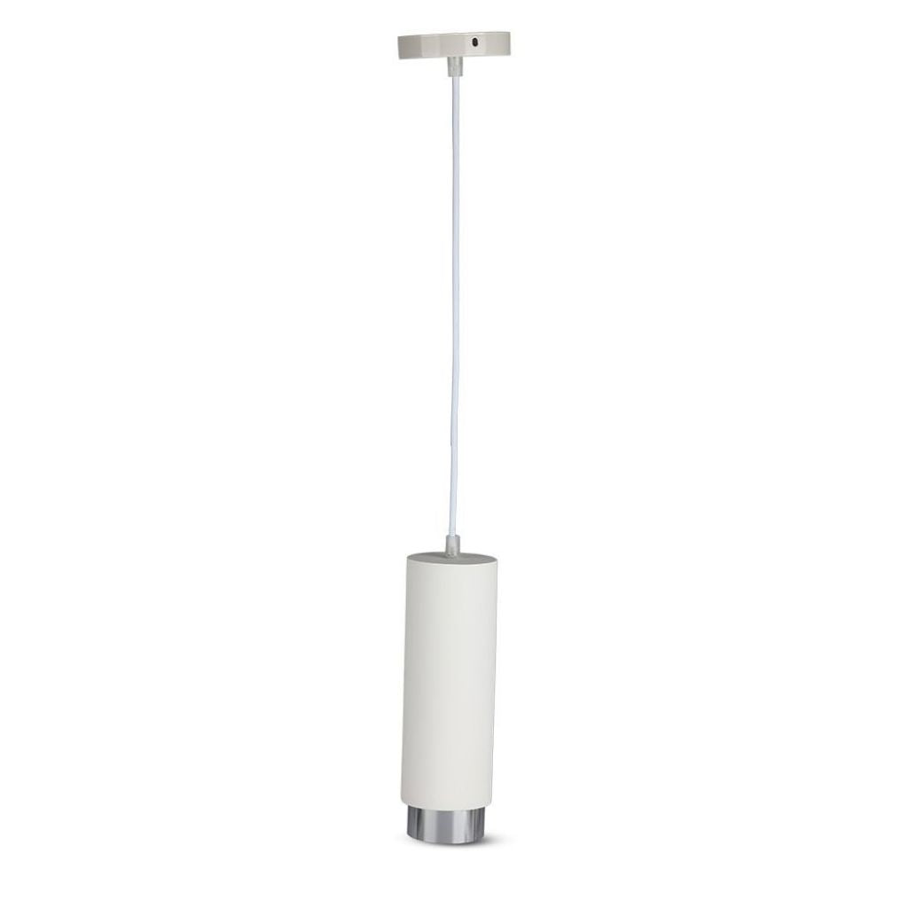 GU10 Fitting Gypsum Pendant Suspended Metal Chrome Bottom