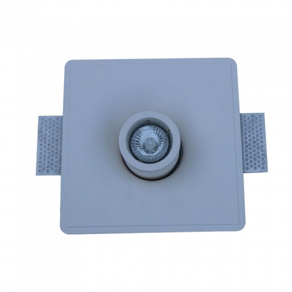 GU10 Fitting Gypsum Designer Ceiling Movable With White Bottom Square