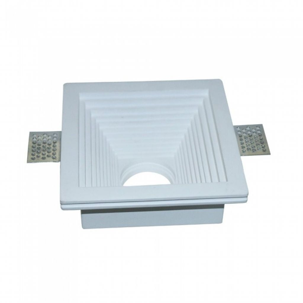 GU10 Fitting Gypsum White Recessed Light Square