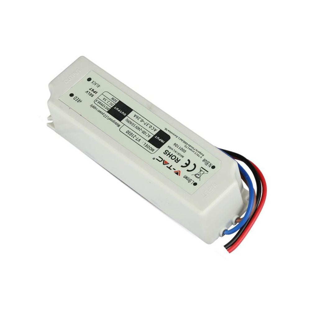 LED Plastic Slim Power Supply - 30W 12V IP67
