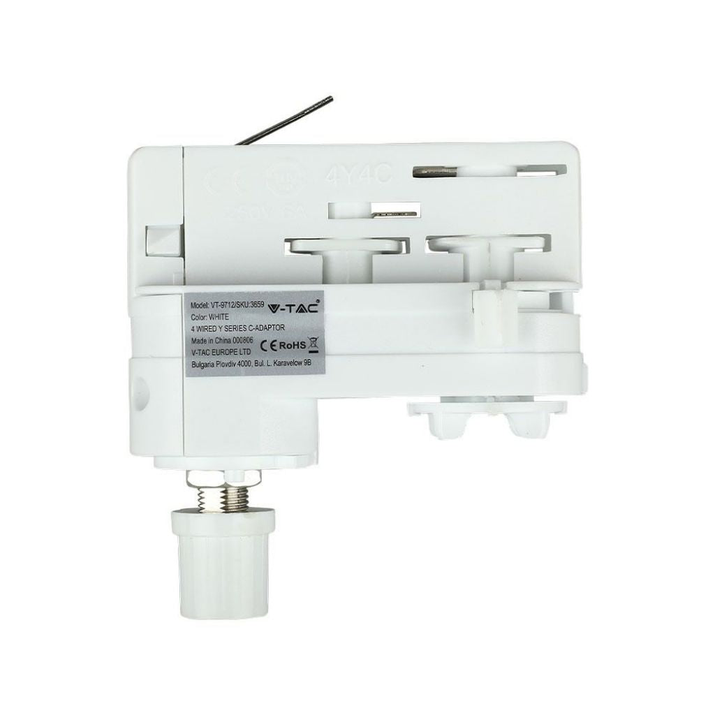 4 Track Light Adaptor White - Adattatore Binario -> 220V