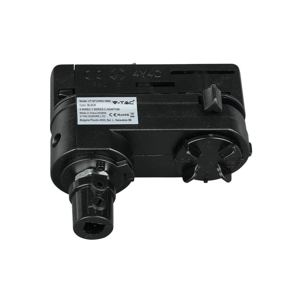 4 Track Light Adaptor Black - Adattatore Binario -> 220V