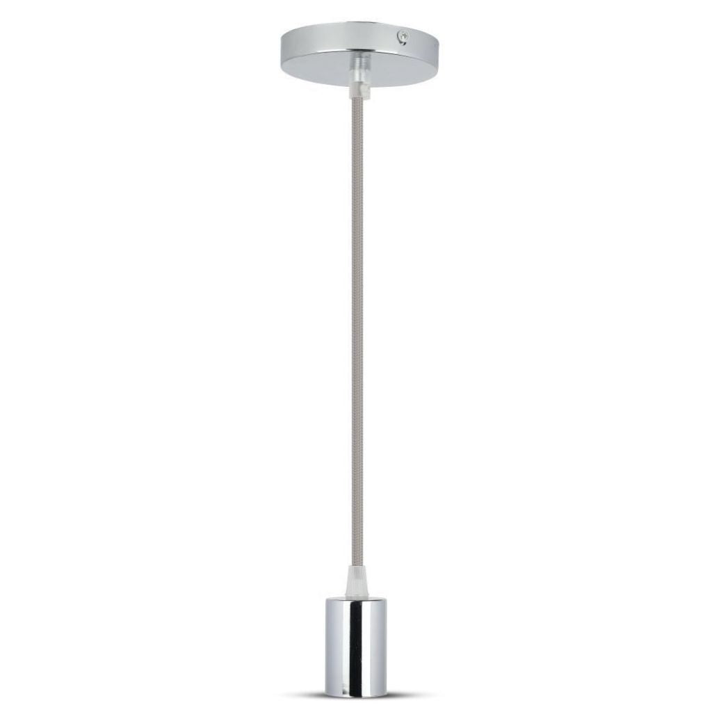 Chrome Metal Cup Pendant Light Grey