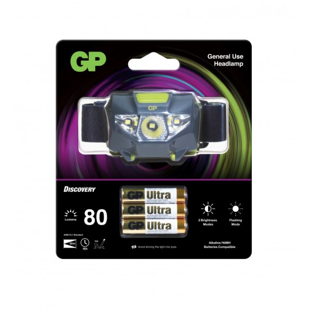 Torcia LED Frontale CH32 80LM con 3 Batterie Mini Stilo AAA