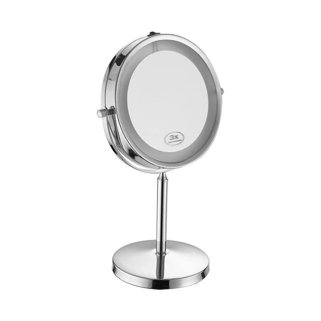 3W LED Mirror Light With 4*AAA Battery Nickel Body D:17CM 6400K