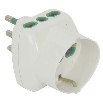 ADATTATORE TRIPLO 16A 16A BIPASSO + SCHUKO FME