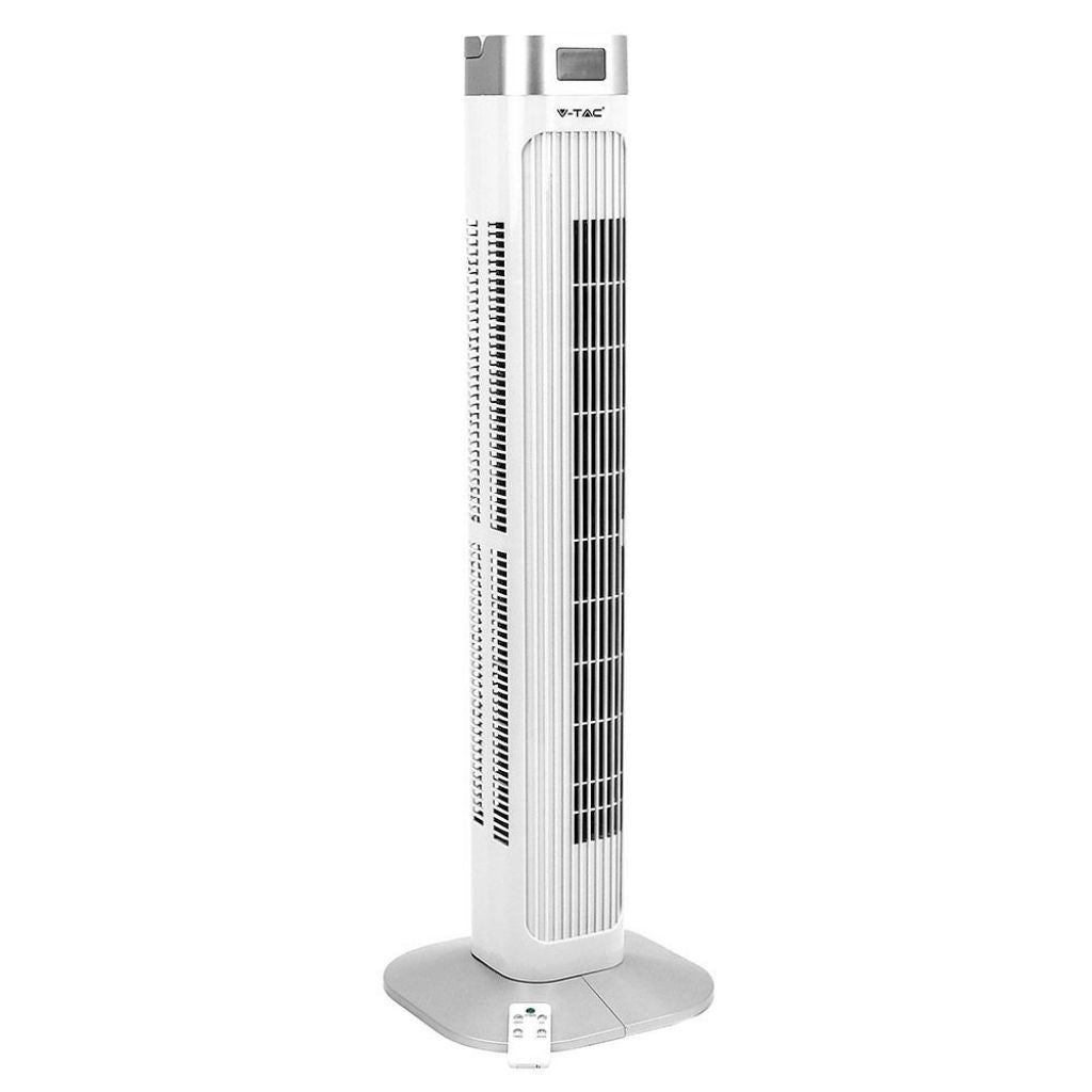 55W LED Tower Fan With Temperature Display And Remote Contrel 36 Inch White