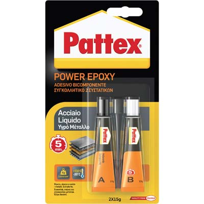 PATTEX POWER EPOXY ACCIAIO LIQUIDO MIX TUBETTO