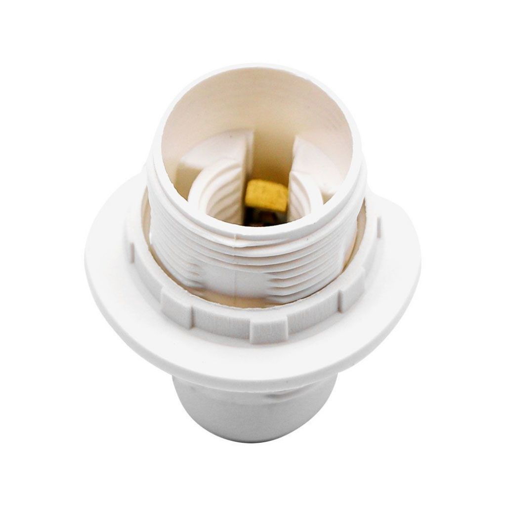 E14 LAMP HOLDER ( POLYBAG + CARD) WHITE WITH SUNSHADE