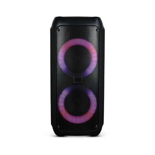 35W Rechargeable Trolley Speaker With One Wired Microphone RF Control RGB 2*6.5 inch