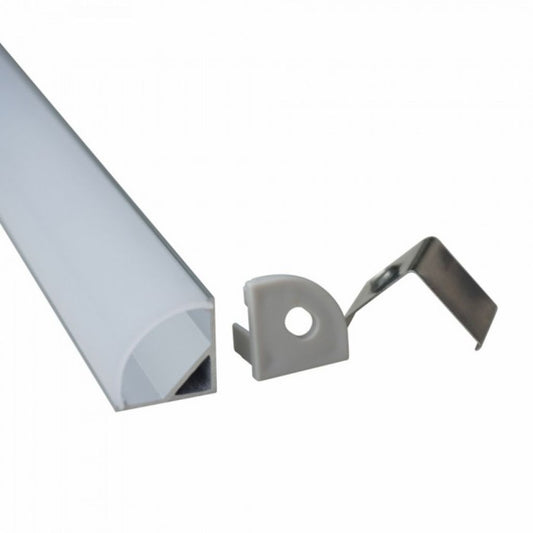 Led Strip Mounting Kit With Diffuser Aluminum Set Milky Cover Wide 200cm 2pcs/box