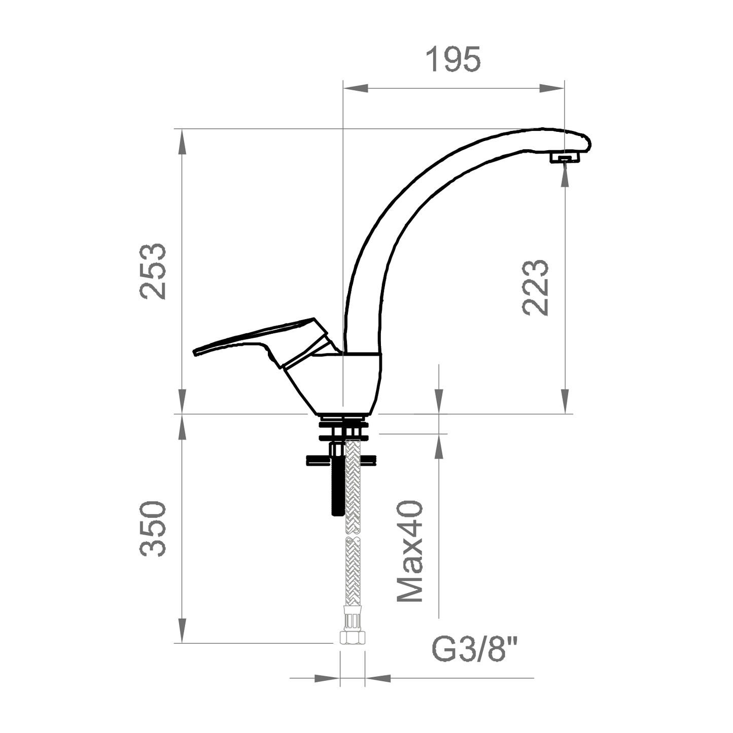 Miscelatore cucina orientabile