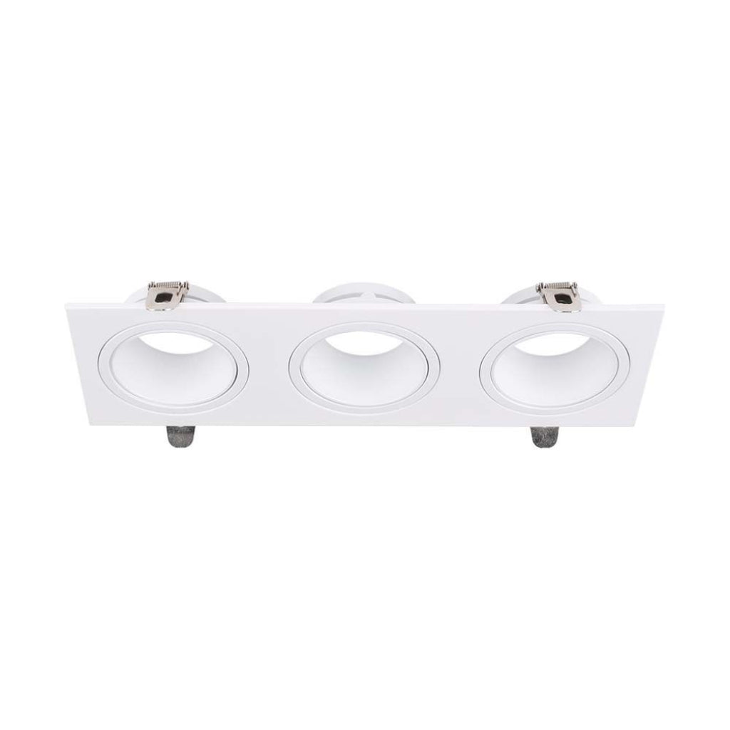 GU10 3 Head Spotlight Fitting Iron+PC White+White
