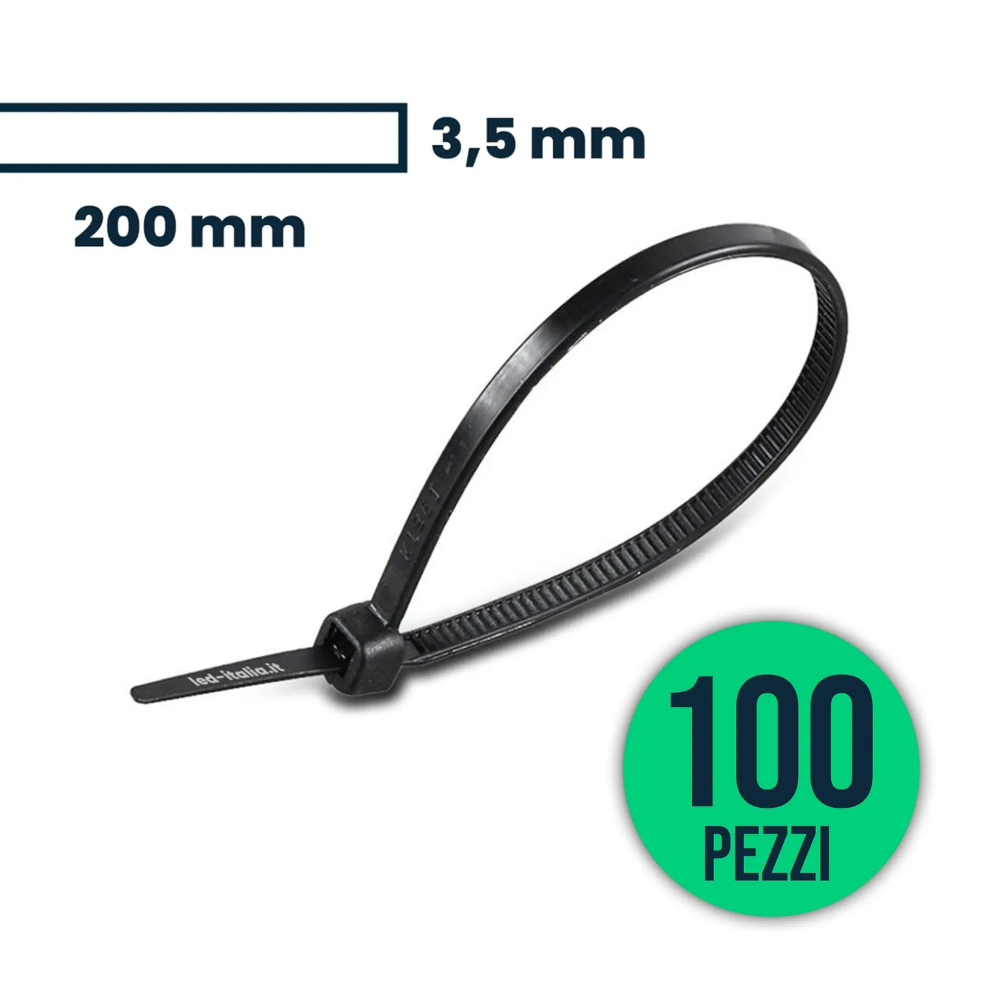 Cable Tie 3.5* 200mm Black 100Pcs/Pack