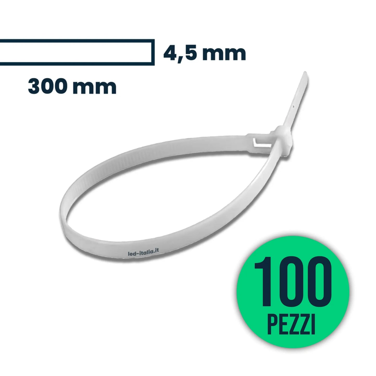 Cable Tie 4.5*300mm White 100Pcs/Pack