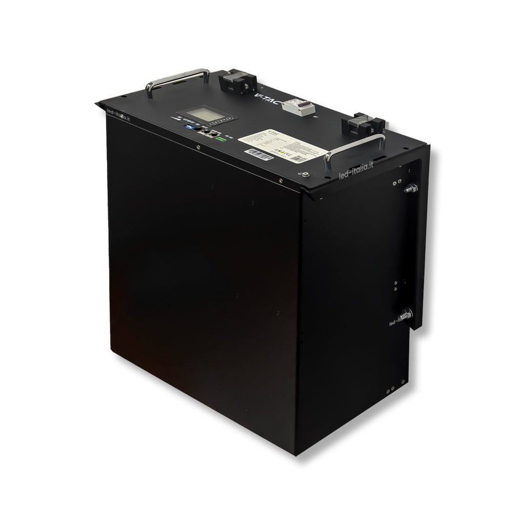 Batteria di Accumulo Rack LV 9.6kWh LFP 48V 200Ah 100A Nera CEI 0-21