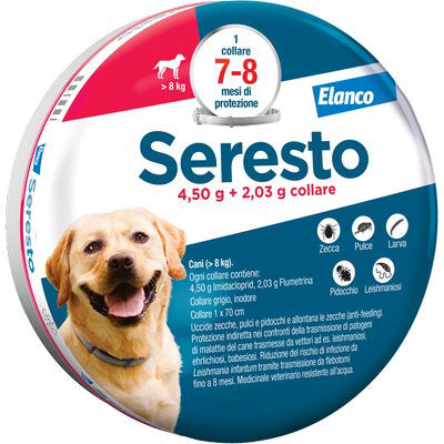 ANTIPARASSITARIO SERESTO CANI ELANCO - KG 8+ CM 70