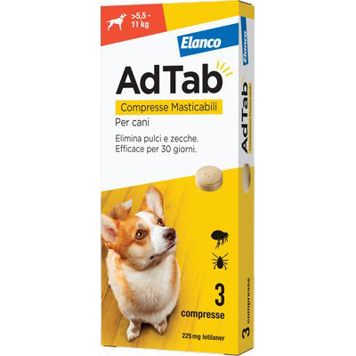 ANTIPARASSITARIO ADTAB CANI ELANCO - KG  5,5/11 CF=PZ 3