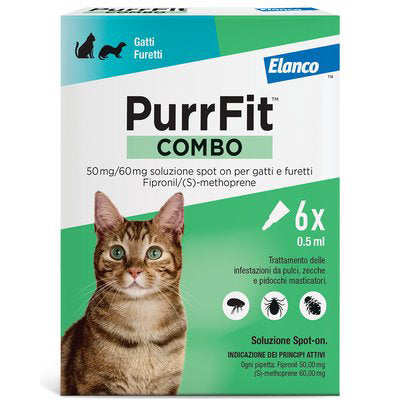 ANTIPARASSITARIO PURRFIT COMBO GATTI ELANCO - KG 1+ CF=PZ 6