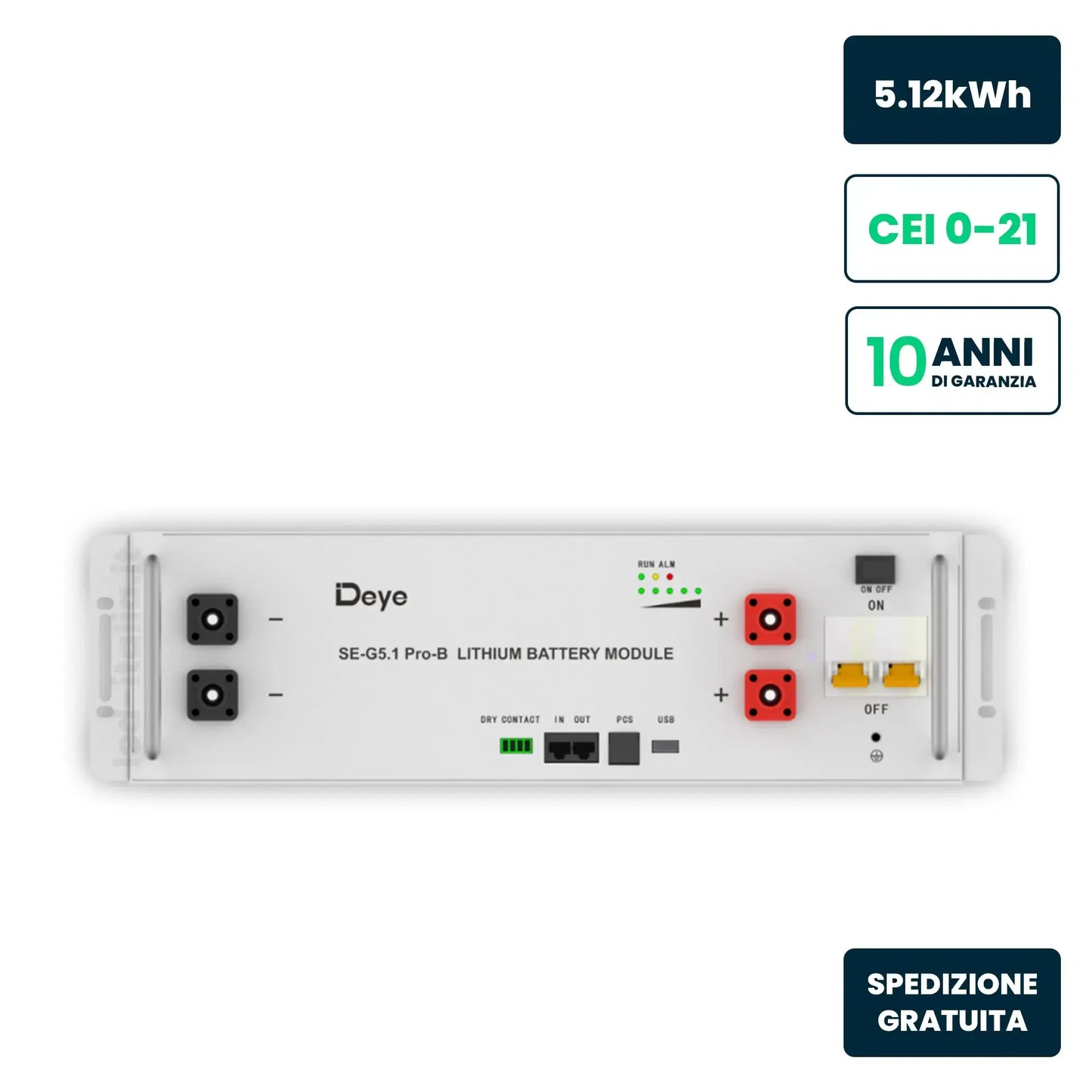 5.12kWh Lithium Battery Deye 10YRS Warranty