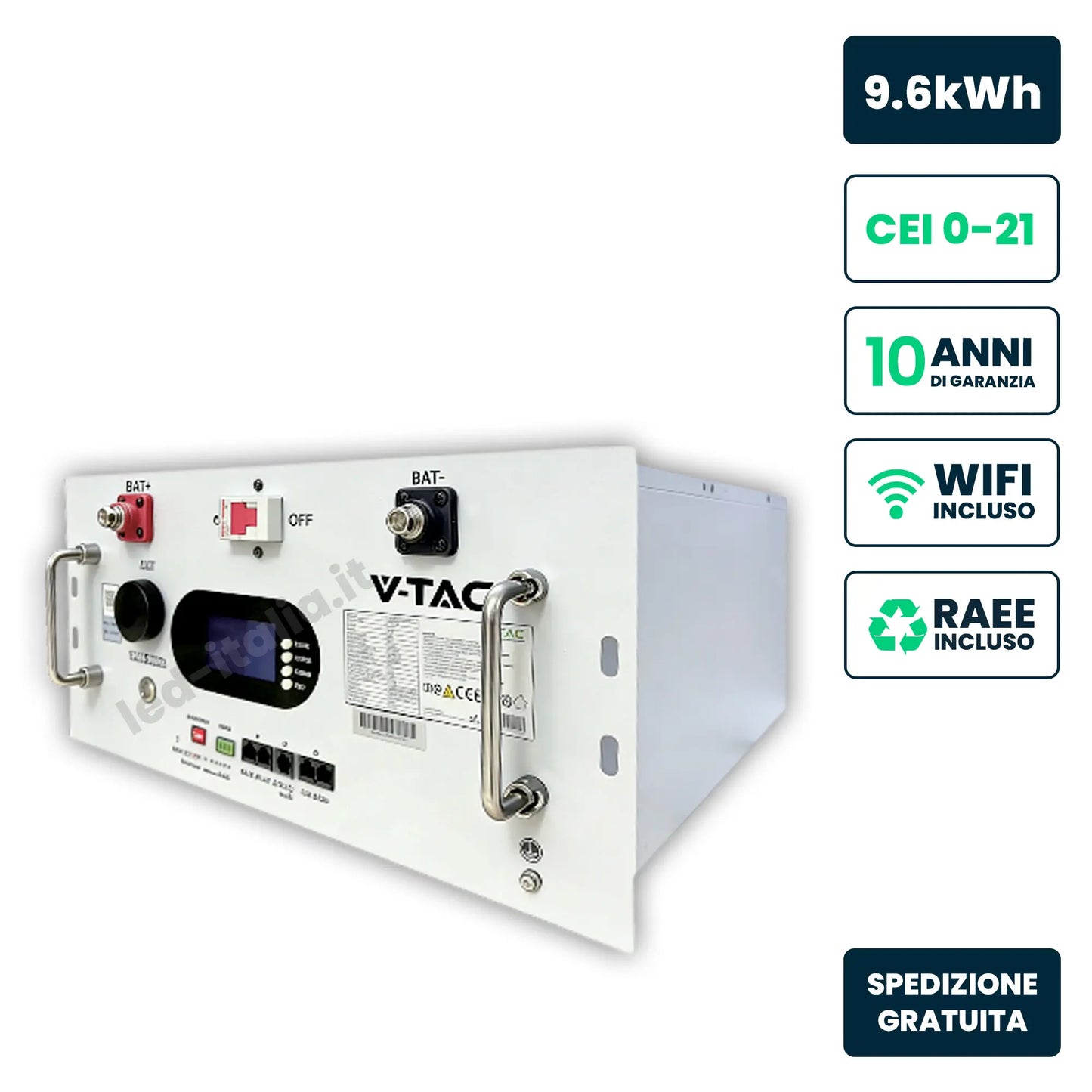 9.6KWH LITHIUM BATTERY RACK 6000 CYCLE 48V - LV 10YRS WARRANTY WHITE BODY
