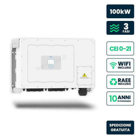 Inverter Fotovoltaico di Stringa Trifase Deye 100kW 6 MPPT CEI 0-21/0-16 IP65