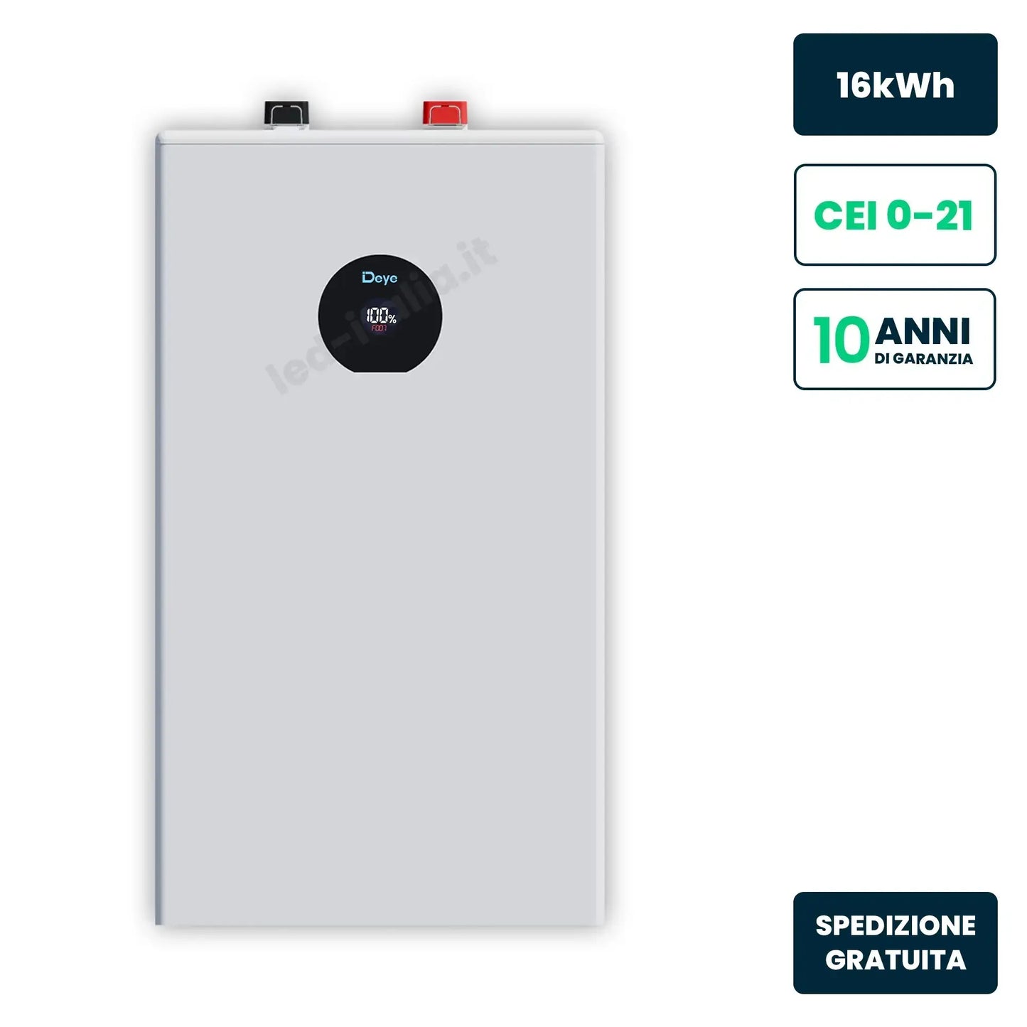 Batteria di Accumulo Deye LV 16kWh LFP 51.2V 314Ah Bianca CEI 0-21