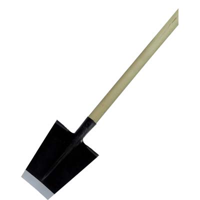VANGHETTO PUNTA QUADRA FORGIATO + MANICO - ACCIAIO/LEGNO CM 22X36 H.CM 168
