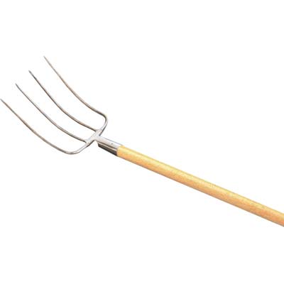 FORCA FIENO + MANICO ORSATTI - ACCIAIO FORGIATO/FAGGIO DENTI 4