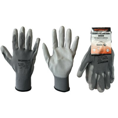 GUANTO POLIURETANO GRIGIO WORKIT - MAGLIA LEGGERA SINTETICO GRIGIO  8