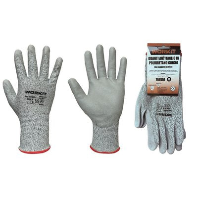 GUANTO POLIURETANO GRIGIO ANTITAGLIO WORKIT - MAGLIA PESANTE SINTETICO GRIGIO 10
