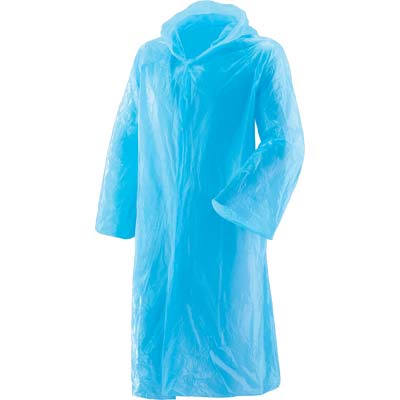 IMPERMEABILE MONOUSO - POLITENE AZZURRO TAGLIA UNICA