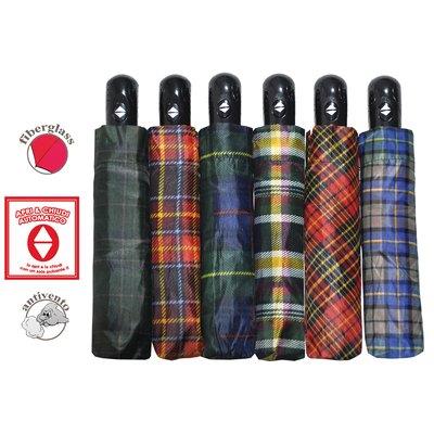 OMBRELLO PIOGGIA MINI SCOZZESE - PL/FIBRA 8 STECCHE AUTOMATICO CM 108