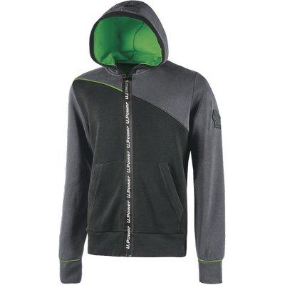 FELPA FULL ZIP + CAPPUCCIO JUPITER U-POWER - ASPHALT GREY M