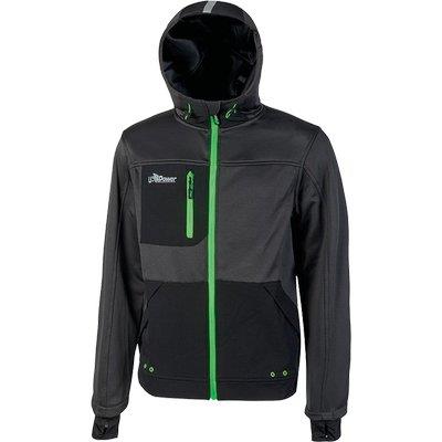 FELPA FULL ZIP + CAPPUCCIO GALAXY U-POWER - ASPHALT GREY GREEN XXL