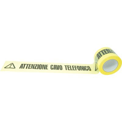 NASTRO SEGNALETICO ATTENZIONE CAVO TELEFONICO - H.MM 100 ML 200