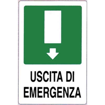 TARGA SEGNALETICA USCITA EMERGENZA - PP CM 20X30