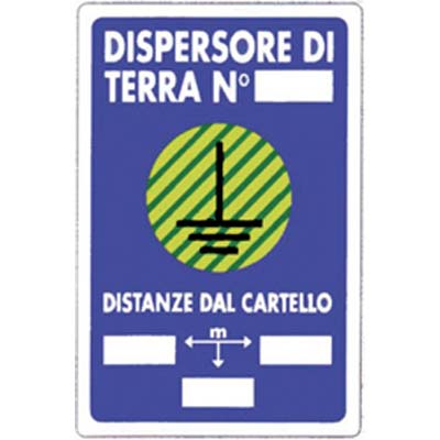 TARGA SEGNALETICA DISPERSORE TERRA - PP CM 20X30