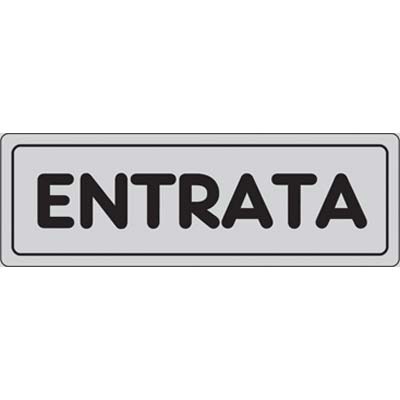 TARGA SEGNALETICA ADESIVA ENTRATA - VINILE CM 15X5