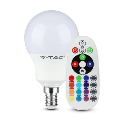 LED Bulb 4.8W E14 P45 A80 Candle Dimming Brightness RF Control RGB + 3000K