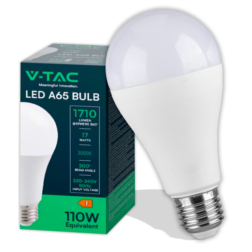 Lampadina LED E27 17W 110LM/W A65 3000K