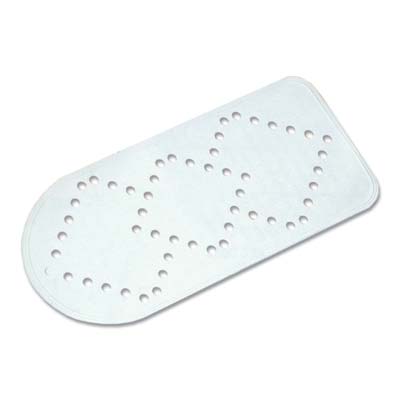 TAPPETO ANTISCIVOLO X VASCA - GOMMA BIANCO+VENTOSE CM 36X73