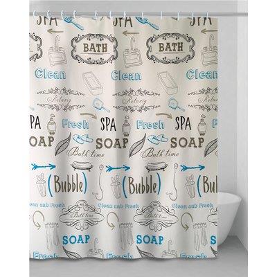 TENDA DOCCIA LETTERS - IN VINILE + ANELLI CM 180X200