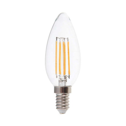 6W Candle Filament Bulb Clear Cover 3000K E14