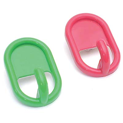 GANCIO ADESIVO PLASTICA PRONTY - MIX COLORI CF=PZ 2