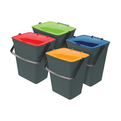 PATTUMIERA IMMONDIZIA ECOLOGICO SET 4 - COLORI MIX LT 15 CM 31X27 H.CM 41