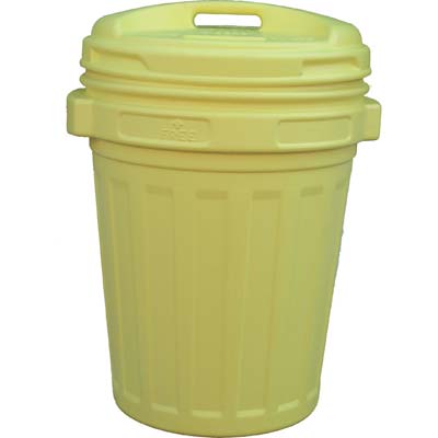 BIDONE IMMONDIZIA + COPERCHIO A VITE - GIALLO LT 70 CM 45 H.CM 62
