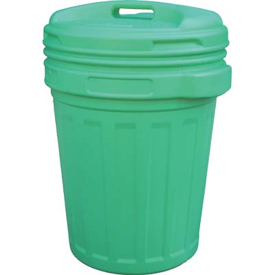 BIDONE IMMONDIZIA + COPERCHIO A VITE - VERDE LT 70 CM 45 H.CM 62