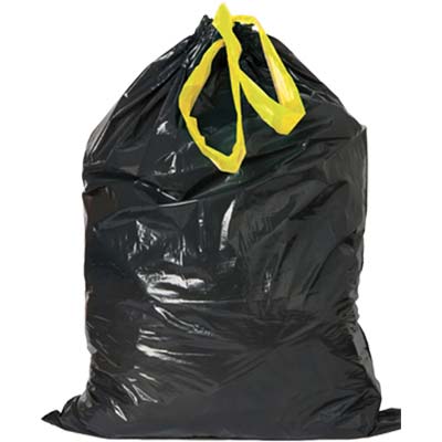 SACCO IMMONDIZIA CASA + MANIGLIE - NERO CM 55X65 CF=PZ 15